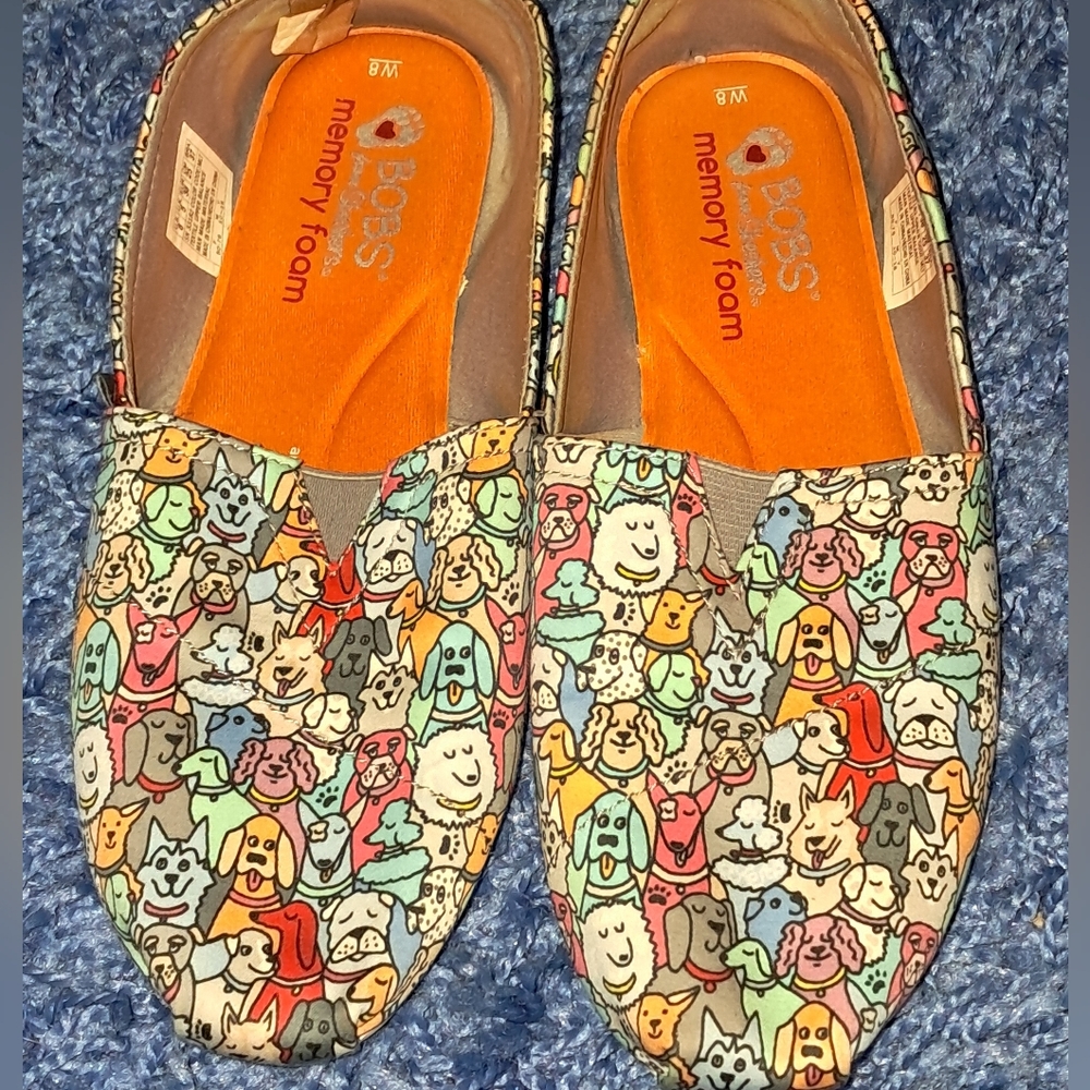 Bobs Colorful Dog Print Slip-On Shoes